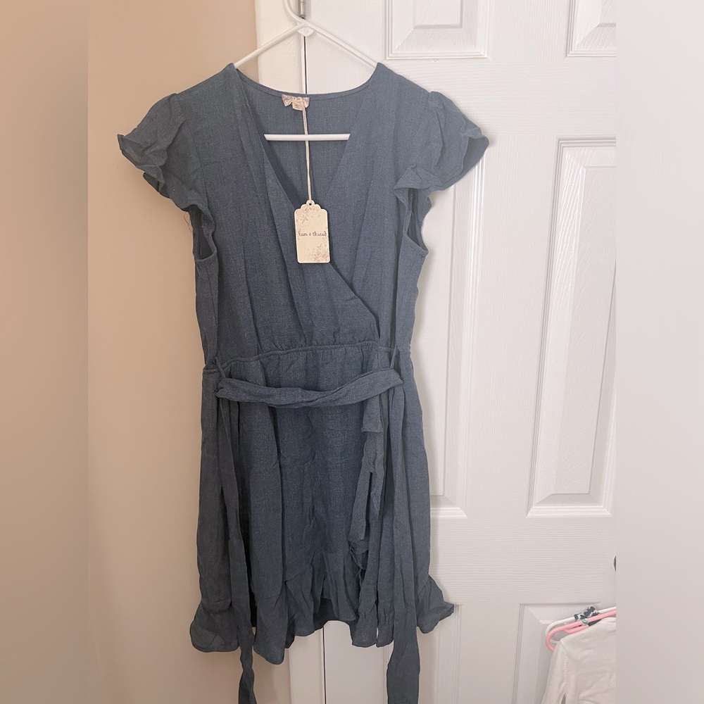 New-tags attached, never worn ruffle wrap dress